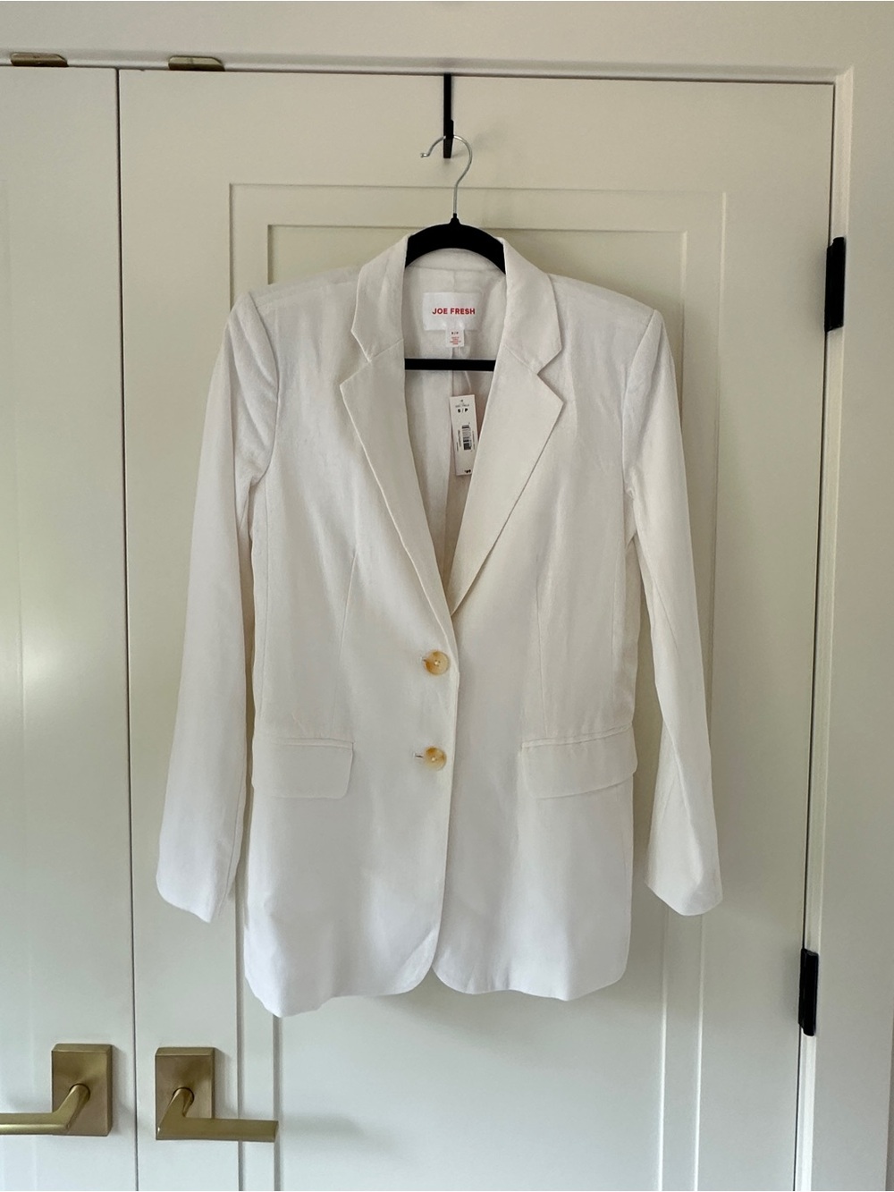 Joe Fresh White Linen Blend Blazer Size Small NWT - Single Breasted